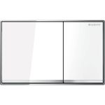 Pulsador serie Omega60 de Geberit, vidrio blanco